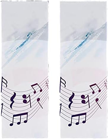 Music Note Staff Бели 2 Опаковки Спортни Кърпи от Микрофибър за Фитнес, бързо съхнещи Абсорбиращи Потта Кърпи