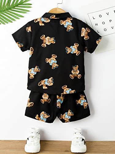 Комплект Дрехи SHENHE Boy ' s от 2 теми, Риза с къс ръкав и къси Панталони копчета с Анимационни принтом за момчета