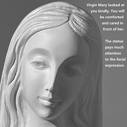 GeekPromise Статуя На Пресвета Дева Мария Статуя На Дева Мария 23,5Голям Размер Бяла Смола Католически Подарък