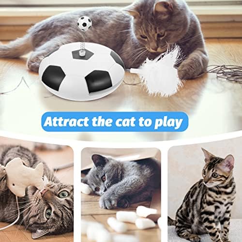 Играчки за котки PATKAW Играчки за котки Интерактивна Електронна Играчка за Котки с Въртяща Футболния Модел в формата