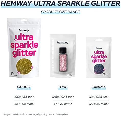 Hemway Premium Ultra Sparkle Лъскава Многофункционални Метални Шушка за Декоративно и приложно изкуство, Нокти, Грим,