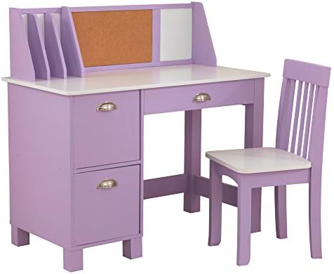 Работно KidKraft маса със стол - Лавандула, чекмеджета, Допълнително място за съхранение на Химикалки, обяви,