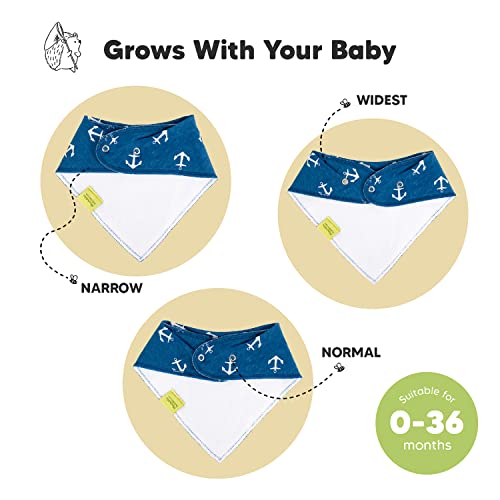 KeaBabies 8 Опаковки Слюнявчиков от органични бебешки кърпи – Стилни Лигавници Унисекс - Супер Абсорбиращи Лигавници