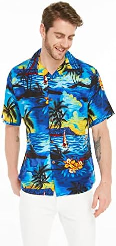 Подходяща Семейна Хавайски облекло Luau за Мъже И Жени За Момичета и Момчета цвят Sunset Blue