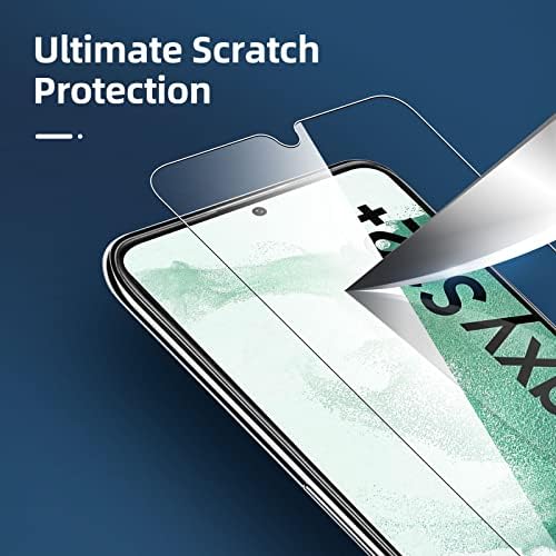 NEW'C Пакет от 3, Защитно стъкло за Samsung Galaxy S22 Plus / S22 +, Защита от надраскване, пръстови отпечатъци, Без мехурчета,
