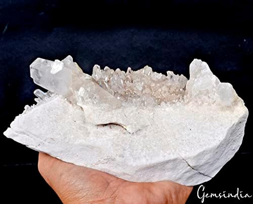 gemsindia 1390 Г Огромен Естествен Кварцов Жеодный Клъстер Crystal gemsindia Изцеление на Проба от Необработени Минерал