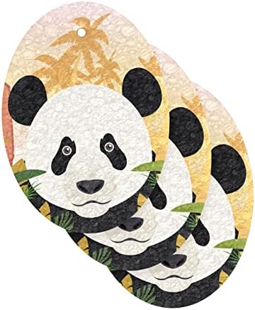 ALAZA Panda с листа от Палми и Монстеры, Натурална Гъба, Кухненски Целлюлозные Гъба за миене на съдове, Санитарен възел и битова