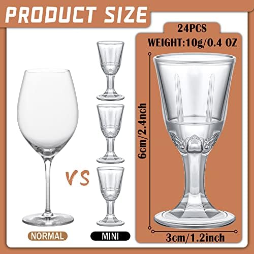 Zubebe 24 Бр. Мини-чашки от 0,4 мл, 10 мл, Прозрачни чаши за вино Cordial, Обемни чашки за текила на 0,4 мл,