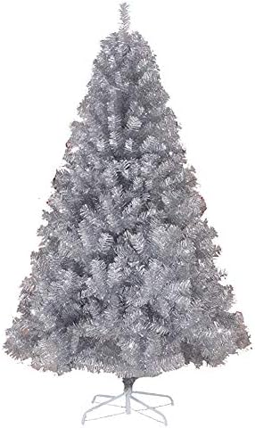 Изкуствена Коледна Елха TOPYL 4 фута, Разкошна Елха, Коледно Дърво, Сребро домашен Любимец, със здрава метална поставка