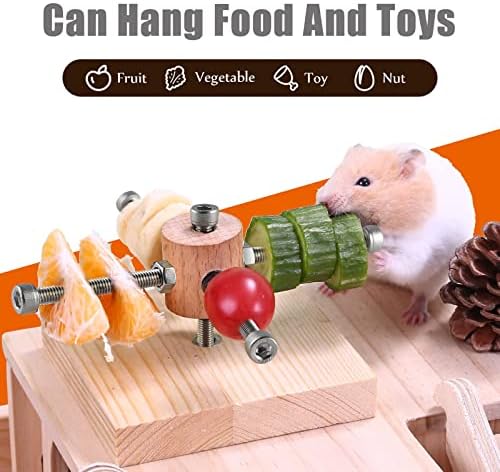 Дървена играчка-А PStarDMoon за Малък домашен Любимец, Интерактивна Игра-Пъзел с Въртящи Деликатеси, Играчка за
