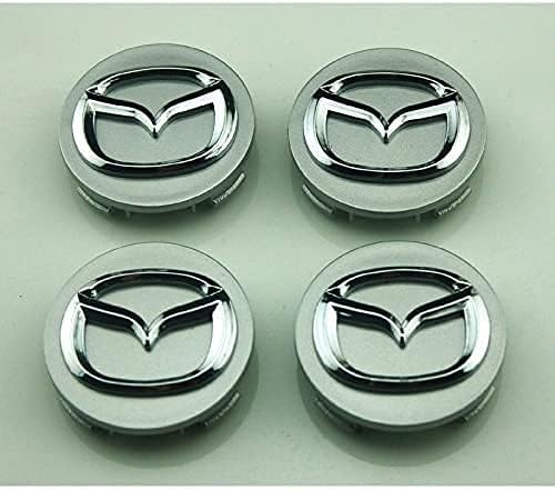 4шт Сребро 56 мм/2,2 инча, Съвместима с главни букви Централна главината на колелото на Mazda за Кепета Централна главината