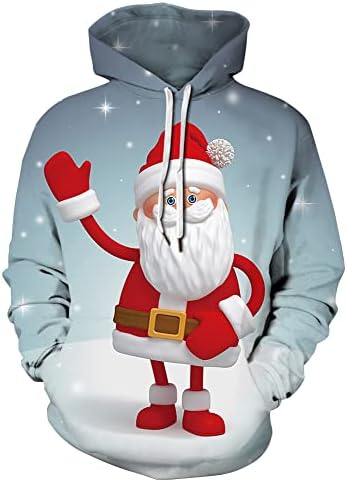 GRAJTCIN Унисекс Забавен 3D Графичен Грозен Коледен Пуловер, Пуловери, Жилетки за Грозна Коледно Парти в стил Пуловер