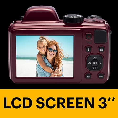 Цифров фотоапарат Kodak AZ401RD Point & Shoot с 3-инчов LCD дисплей, Червен
