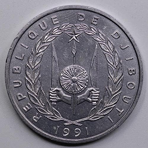 Оригиналната са подбрани Монета Африканска си broken Монета Джибути 1991 Алуминиева Монета на стойност 5 Франка