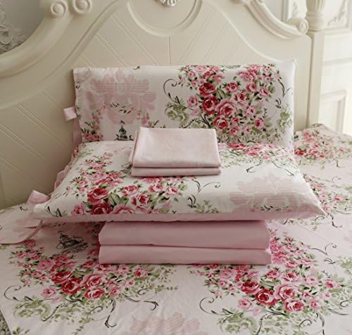 Комплект Спално бельо FADFAY Rose Floral от 4 Части, Памук С Дълбок Джоб-King
