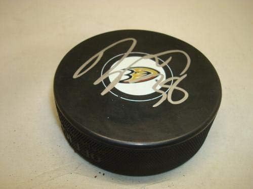 Дерек на Грант е подписал хокей шайба Анахайм Дъкс с автограф 1А - Autograph NHL Pucks