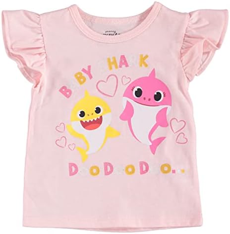 Комплект дрехи за малките момичета Бебе Акула от 3 теми - Комплект дрехи за малките момичета с Боди, тениска и Къси
