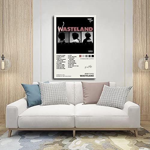 Плакат YGULC Брент, Корица на музикален албум Faiyaz Wasteland, Подписан от лимитирана серия, Плакат на Платно, монтиран