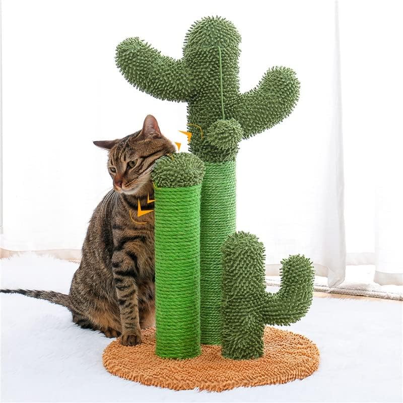 HOUKAI M/L Когтеточка за котки с кактусом с сизалевой въже, Когтеточка за котки с Кактусом за млади и възрастни