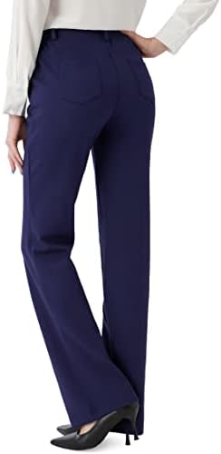 Дамски Еластичен Модел Панталони с изрези за работа в Офис, Бизнес Ежедневни Панталони с джобове 30 / 32 по вътрешния