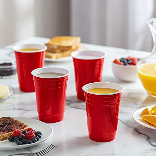 Удобна опаковка за Еднократна употреба пластмасови чаши за партита [18 грама - 50 грама] Червени Чаши за пиене
