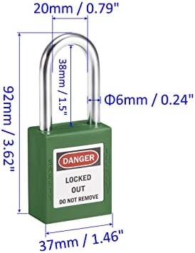 M METERXITY 2 Pack Tagout Lockout - окачени заключване за вътрешна и външна употреба, с различни ключове и