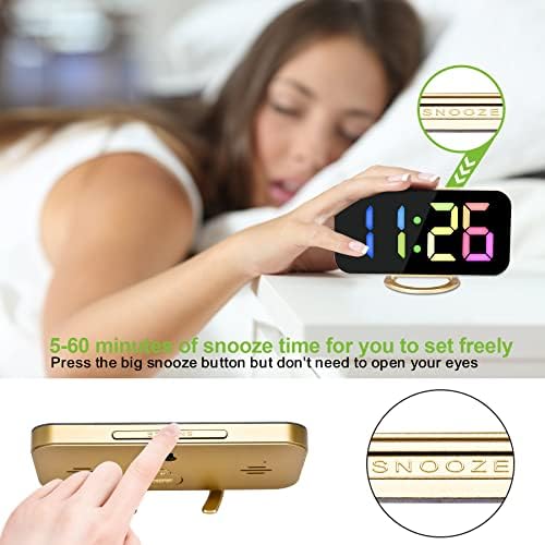 Будилник SZELAM за спални, Цифров часовник с 6,5 инча диагонал, по-Голям дисплей, с 2 порта USB-зарядно устройство, 3 Нива