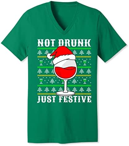 Не е Пиян, Просто Празничен Коледно парти, Коледна Празнична Риза с V-образно деколте