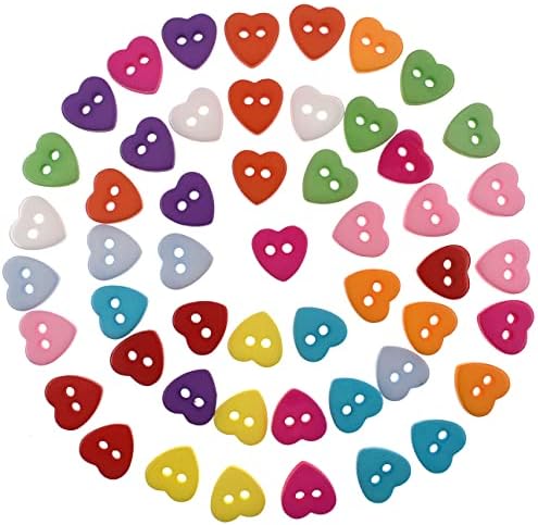 Отгледа 10х10 мм, 100 бр. Ярки Разноцветни Копчета под формата на Сърца за направи си САМ Ръчно изработени Произведения на Шиене,