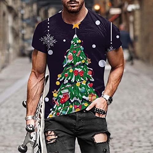 XXBR Коледни мъжки тениски Solider с къс ръкав, Забавни коледни тениски с Принтом Дядо Коледа, Спортни спортни