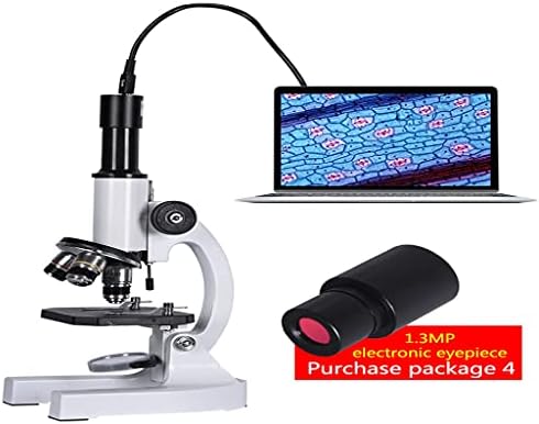 DLOETT 640X 1280X 2000X Монокуляр за био-микроскоп, модул за обучение на студенти, led светлини, стойка за телефон,