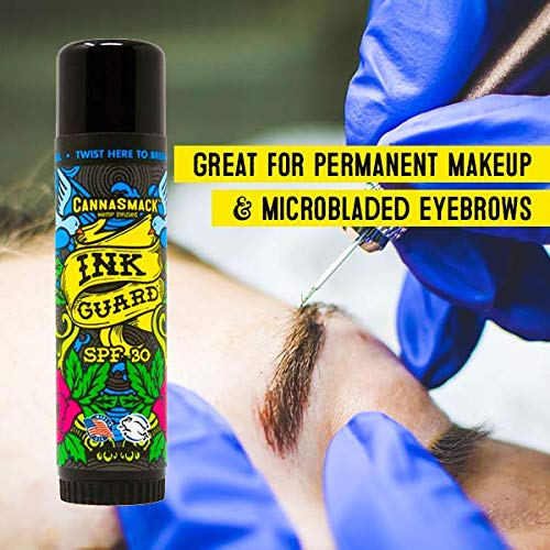 Слънцезащитен крем за татуировки CannaSmack Ink Guard SPF 30 и защита от избледняване на мастилото Stick - Предпазва