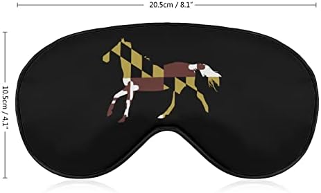 Мека Маска За очи с образа на Коня под Флага на щата Мериленд, Ефективна Затеняющая Превръзка на Очите, Удобна Маска