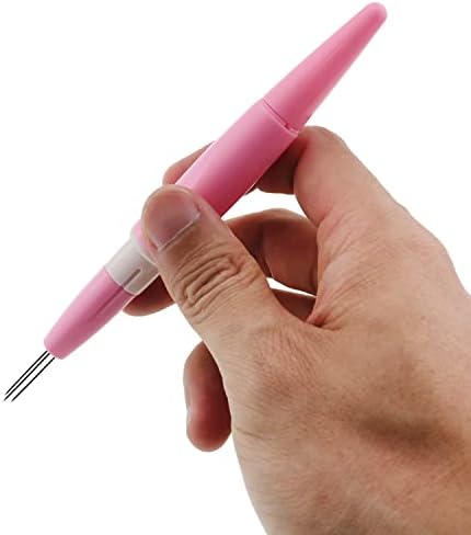 Игольчатая Дръжка За Тепане MTQY Pink Pen Style Игла Инструмент За Тепане с 3ШТ Игли Иглоукалывающая Дръжка Вълнен Филц Тычок