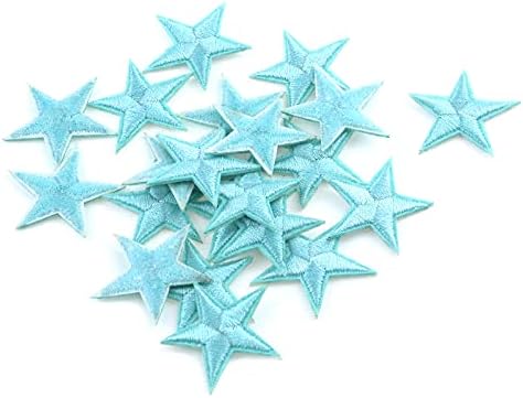 MY MIRONEY 20 Опаковки Сини ивици с железни звезди, Бродирани Ивици, Стикери с аппликацией под формата на звезди, направи си