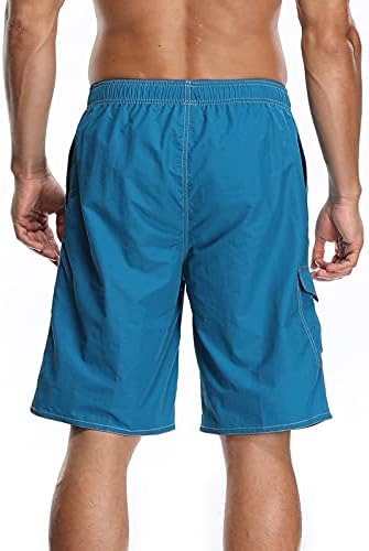 NIUQI/ Мъжки Обикновена Шорти-карго с Отстрочкой, бързо съхнещи Плажни Къси Панталони с много джобове