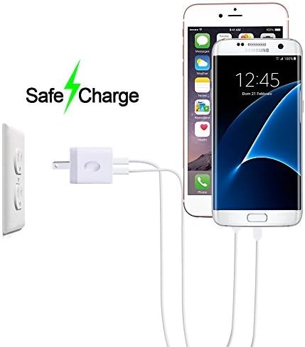 5 опаковки USB стена зарядно устройство, Sicodo 2.1 A, за дома или за пътуване, двоен стенен монтаж кабел за зареждане