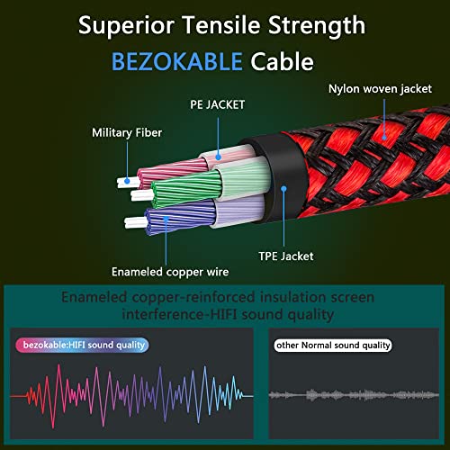 Аудио кабел GESSEOR 3,5 мм, 25 метра, кабел AUX мъж към мъж, aux кабел, Стереокабель 3,5 мм до 3,5 мм, 1/8