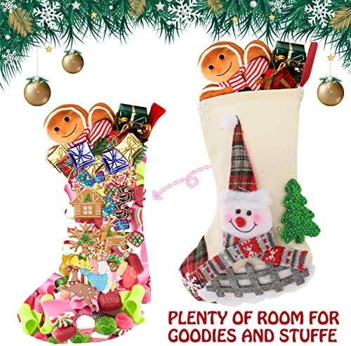 WLL Hy/3 опаковки, Коледни Чорапи, 3D Голям Дядо коледа, Снежен човек, Елен, Коледни Чорапи, Мантел Окачени Чорапи за Семейството,