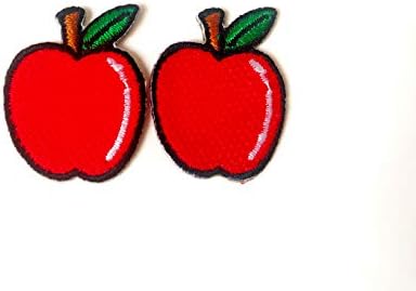 Та комплект от 2 Малки. Мини-червена Ябълка със сладък плодов логото, мультяшная нашивка, бродирани нашивкой на желязо,