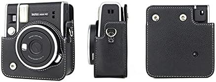Калъф за фотоапарат Fujifilm Instax Mini 40 Case, Кожен Калъф за фотоапарат със Сменяем пагон (черен)