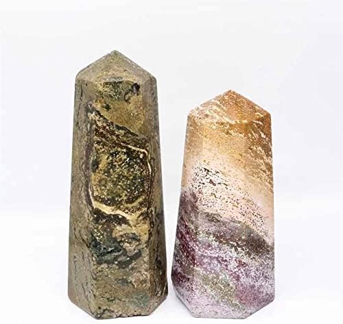 TFECOM Crystal Груб 1бр 500 г-1600 г Натурална Океанская Яспис Кула Пръчка Точков Crystal Камък Подарък, за Декорация,