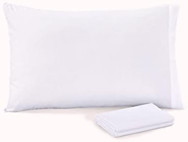 Бели Калъфки Lasimonne, 2 опаковки Стандартен размер / Queen Size, от Смес От памук египетски качество, Луксозно Хасе 200TC-20x30,