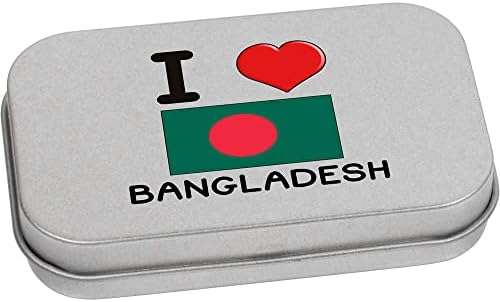 Метална Лидице кутия за канцеларски материали Azeeda I Love Bangladesh на панти /Кутия за съхранение (TT00181151)