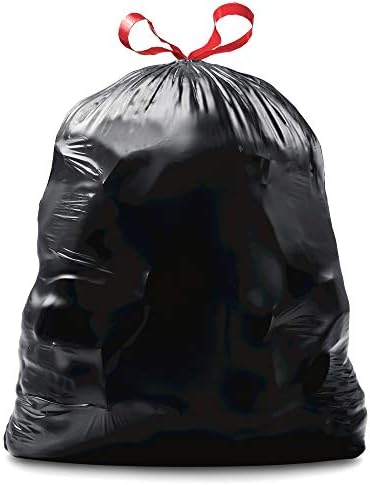 Голяма Торба за боклук Радвам се, че с завязками, Черен, 90 Точки