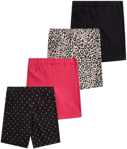 Спортни къси панталони VIGOSS за момичета - 4 комплекта велосипедни шорти за момичета - Детски къси панталони-бермуди