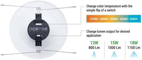 - Вградени лампа PORTOR 5/6-инчов led лампа от алуминий can, 5CCT, с регулируема яркост 2700/3000/3500/4000/5000 K, за влажни