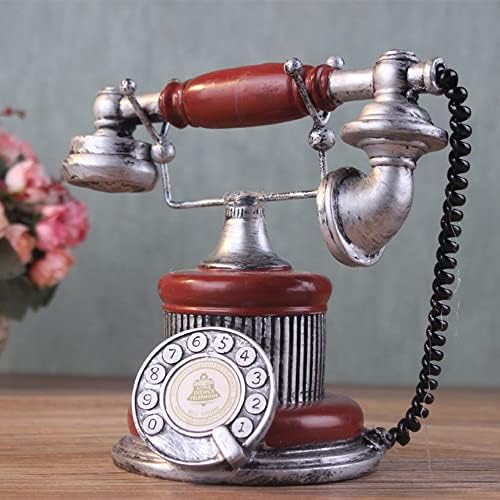 Ретро Стационарен Телефон Класически Въртящи Стария Телефон Смола Въртящи Телефон Украса Кафе-Бар Украса На