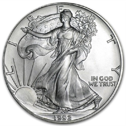 Доставка на американски сребърен орел с тегло 1992-1 унция. 999 Проба сребро с нашия сертификат за автентичност