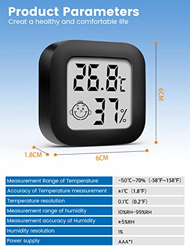 Дигитален Влагомер Стаен Термометър Стаен Термометър и сензор за влага с контрол на температурата и влажността - Обновена
